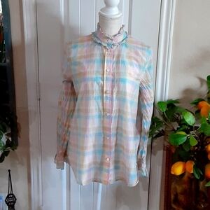 J. CREW CLASSIC FIT BUTTON DOWN COTTON/SILK Shirt Size Medium